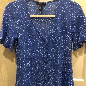 Forever 21 Blue & White Polka Dot Dress